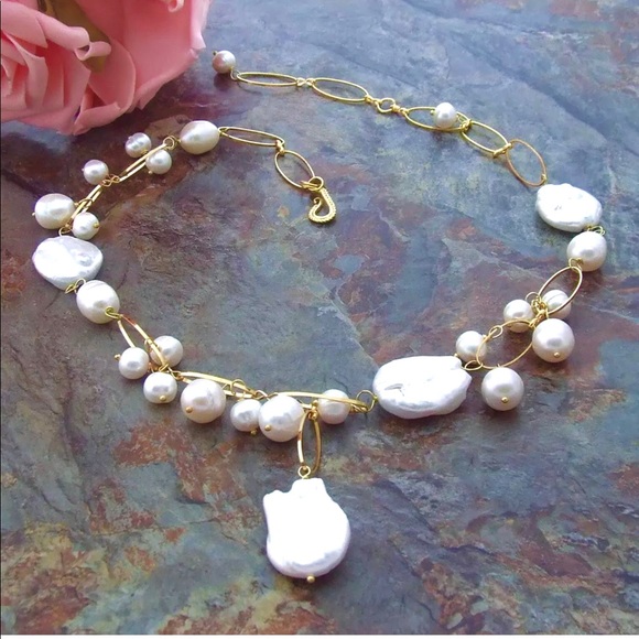 💥❤️💥 NEW 💥 Fresh water KESHI PEARLS Necklace ❤️💥❤️